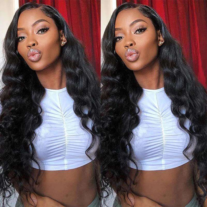 ZSFOQQ Hair 360 HD Lace Frontal Body Wave Wigs Pre Plucked Brazilian Remy Human Hair Wigs