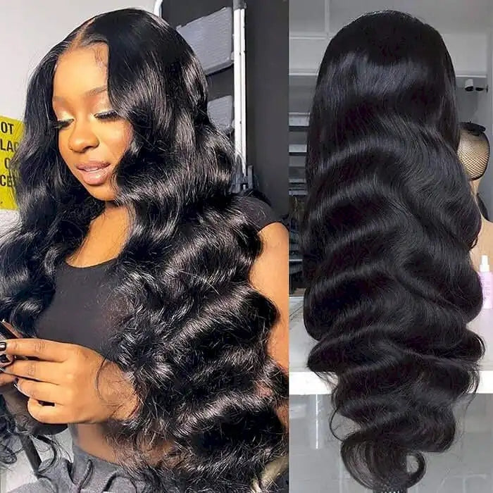 ZSFOQQ 13x4 Body Wave HD Lace Frontal Wig Long Human Hair Wigs