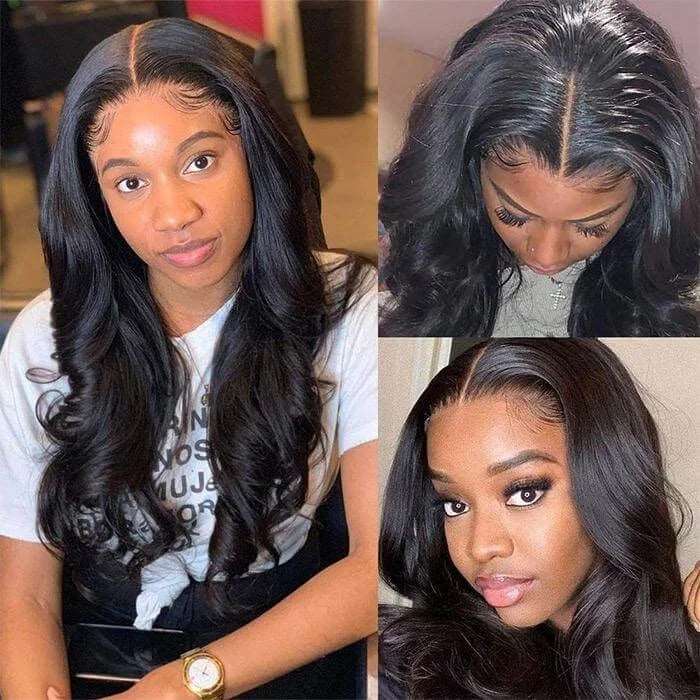 ZSFOQQ Density 200% Body Wave HD 5X5 Lace Closure Wigs Invisible HD Lace Closure Wigs