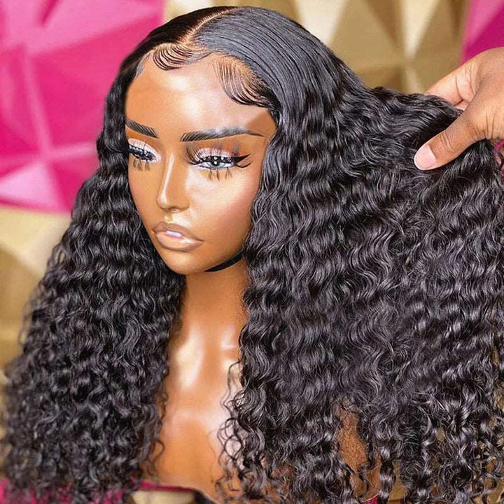 ZSFOQQ Hair 360 Lace Front Jerry Curly Hair Wigs Pre Plucked With Baby Hair Natural Black Color Wigs For Blcak Women Human Hair Wigs