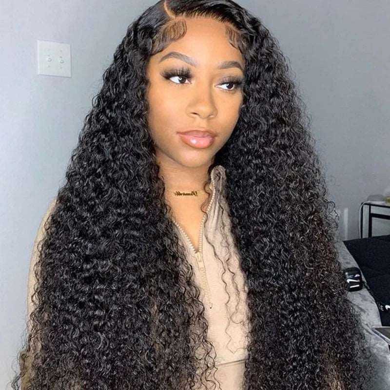 ZSFOQQ 360 Lace Frontal Wigs For Black Women Curly Hair Transparent Lace