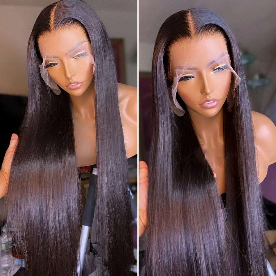 ZSFOQQ 13x4 HD Lace Front Straight Wigs Ready To Go Glueless Human Hair Wigs