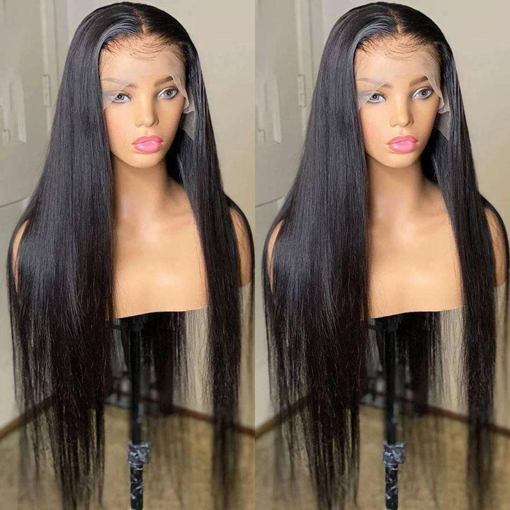 ZSFOQQ 13x4 HD Lace Front Straight Wigs Ready To Go Glueless Human Hair Wigs