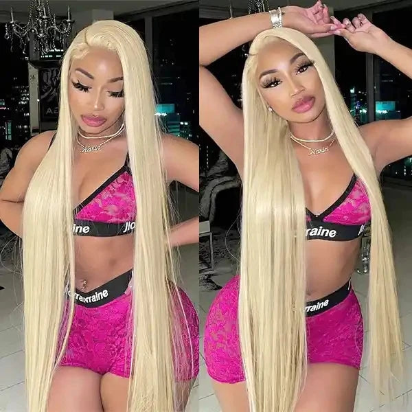 ZSFOQQ Hair 613 Blonde 13x4 HD Lace Front Wig Straight Lace Frontal Brazilian Human Hair Wig