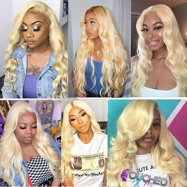 ZSFOQQ Hair Honey Blonde Body Wave Hair Styles 613 Hair Color 13x4 HD Lace Front Human Hair Wigs