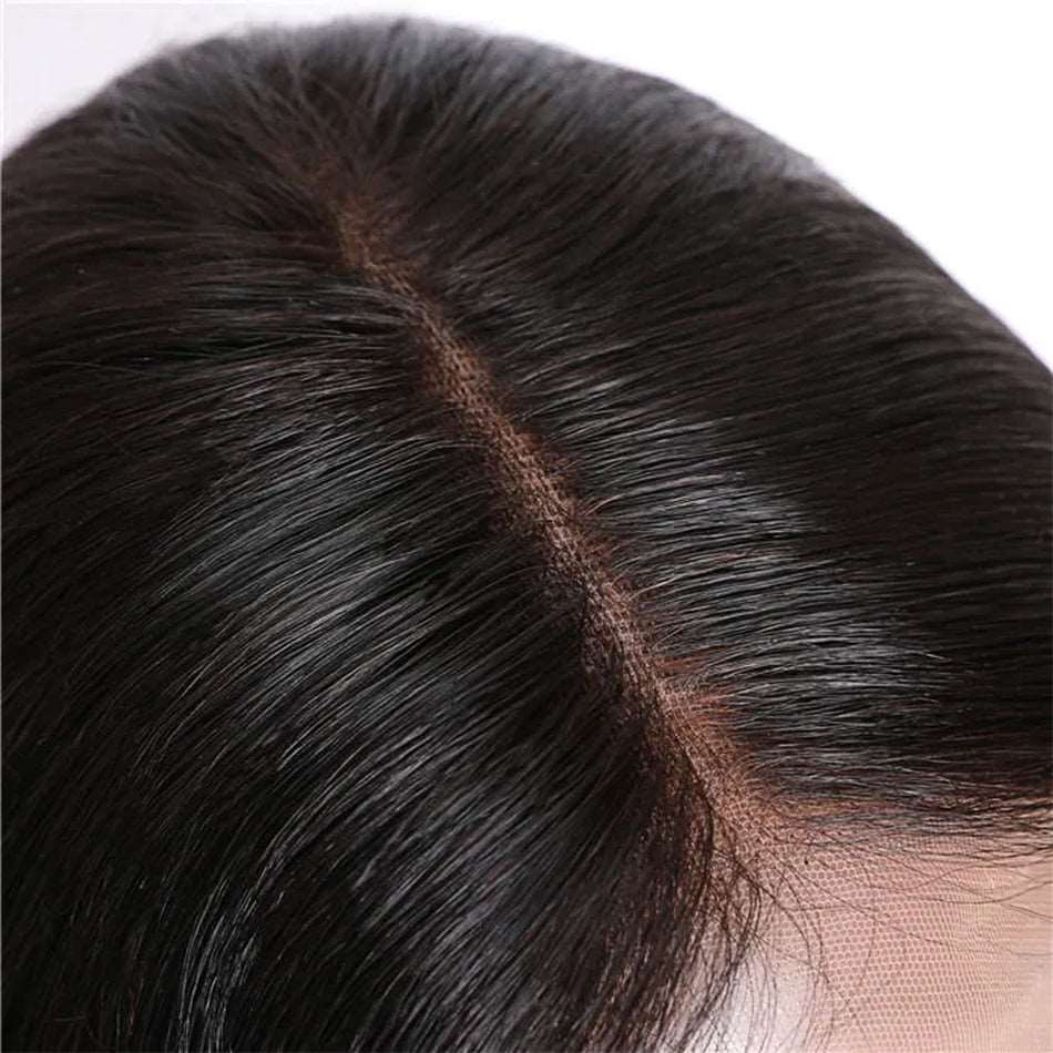 ZSFOQQ Body Wave Skin Melt HD Lace Closure Human Hair Wig