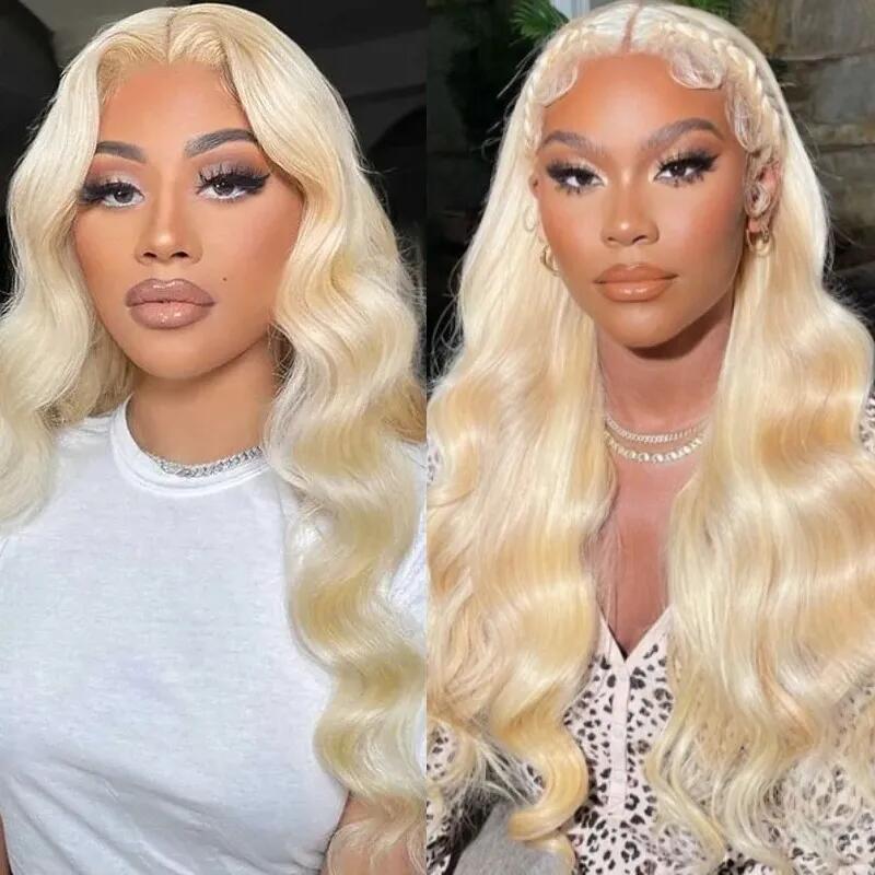 ZSFOQQ Pre Cut Lace | Upgrade Airy Cap 613 Blonde Easy Wear And Go 13X4/6X5 Body Wave/Straight HD Lace Frontal Wig