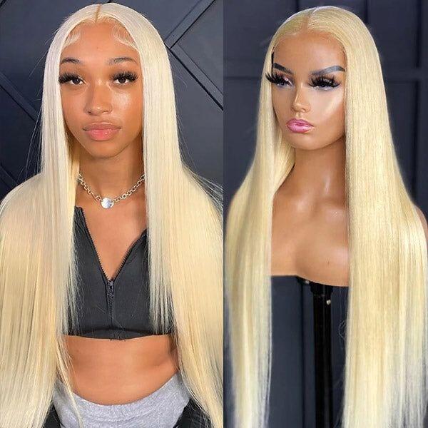 ZSFOQQ Pre Cut Lace | Upgrade Airy Cap 613 Blonde Easy Wear And Go 13X4/6X5 Body Wave/Straight HD Lace Frontal Wig