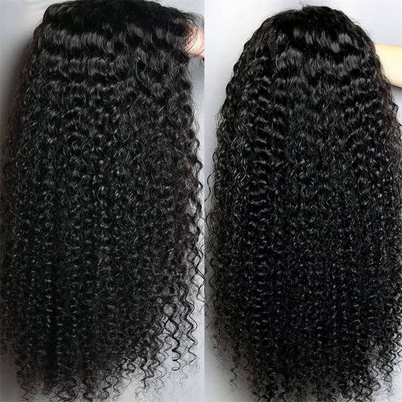 ZSFOQQ Wig Wear Go Glueless Breathable Cap Pre Bleached Knots Kinky Curly Human Hair Wig Quick Install 4x4 5x5 13x4 Pre Cut Lace Closure Wig For Women