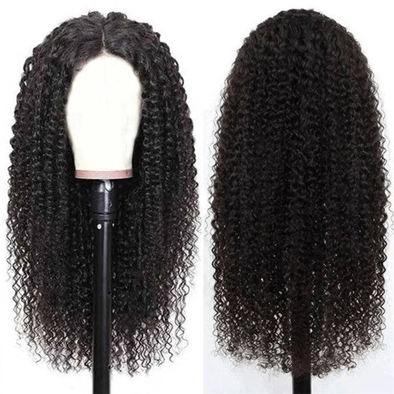 ZSFOQQ Wig Wear Go Glueless Breathable Cap Pre Bleached Knots Kinky Curly Human Hair Wig Quick Install 4x4 5x5 13x4 Pre Cut Lace Closure Wig For Women