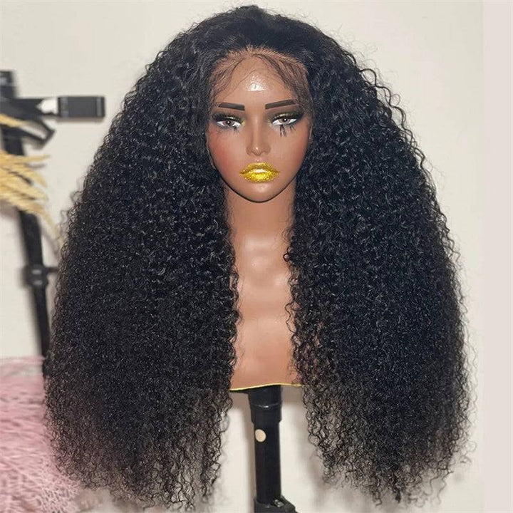 ZSFOQQ Wig Wear Go Glueless Breathable Cap Pre Bleached Knots Kinky Curly Human Hair Wig Quick Install 4x4 5x5 13x4 Pre Cut Lace Closure Wig For Women