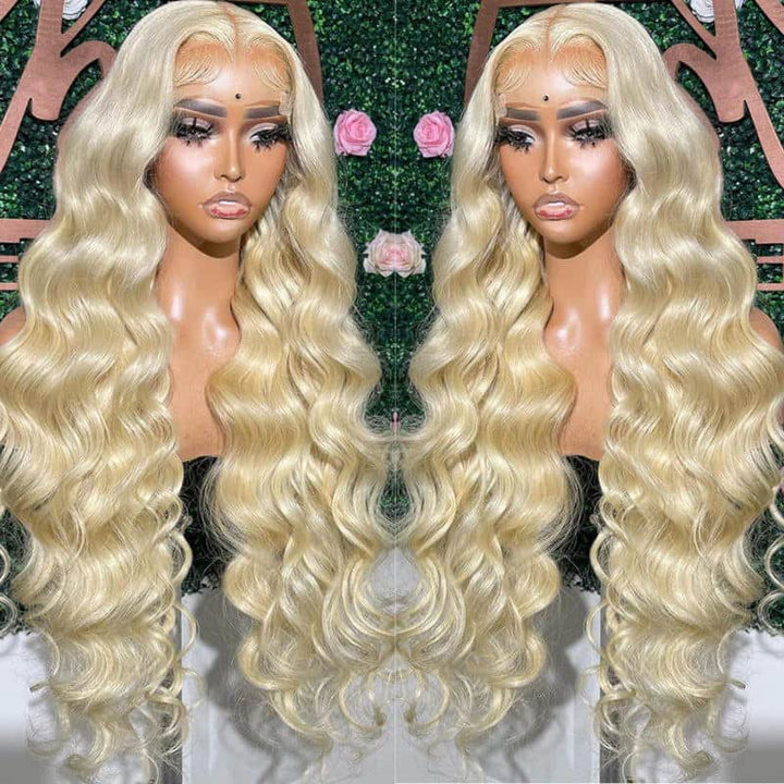 ZSFOQQ Hair Honey Blonde Body Wave Hair Styles 613 Hair Color 13x4 HD Lace Front Human Hair Wigs