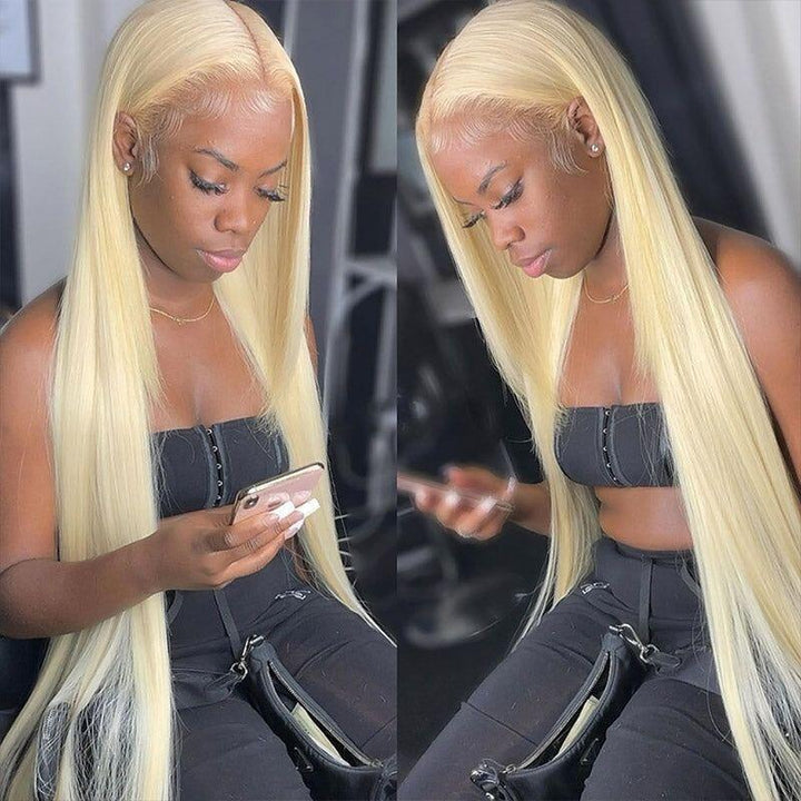 ZSFOQQ Pre Cut Lace | Upgrade Airy Cap 613 Blonde Easy Wear And Go 13X4/6X5 Body Wave/Straight HD Lace Frontal Wig