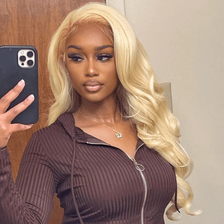 ZSFOQQ Pre Cut Lace | Upgrade Airy Cap 613 Blonde Easy Wear And Go 13X4/6X5 Body Wave/Straight HD Lace Frontal Wig