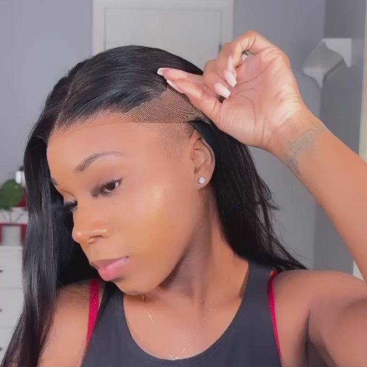 ZSFOQQ Readytowear Glueless Silky Straight Pre-cut HD Lace Wig Beginner Friendly