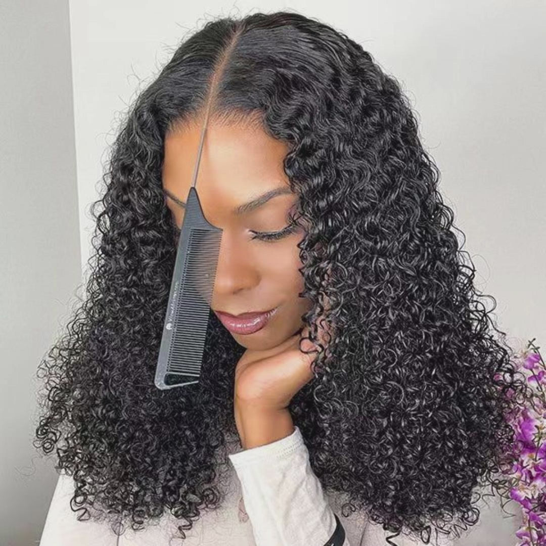 Curly Hair 4x4 5x5 Pre Cut HD Lace Closure Human Hair Wigs Ready & Go Glueless Wigs