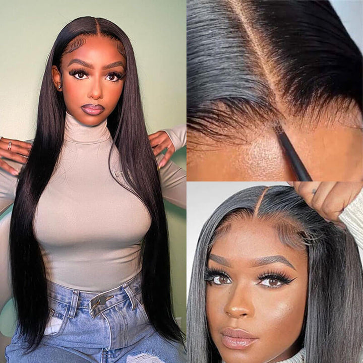 ZSFOQQ Readytowear Glueless Silky Straight Pre-cut HD Lace Wig Beginner Friendly.